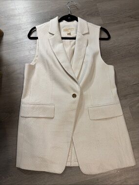 MICHAEL Michael Kors Ivory Sleeveless Blazer Vest